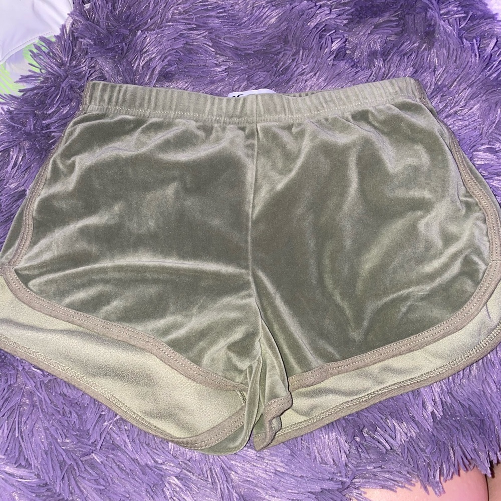 ⚠️ LAST 7 WEEKS TO PURCHASE— green velvet shorts